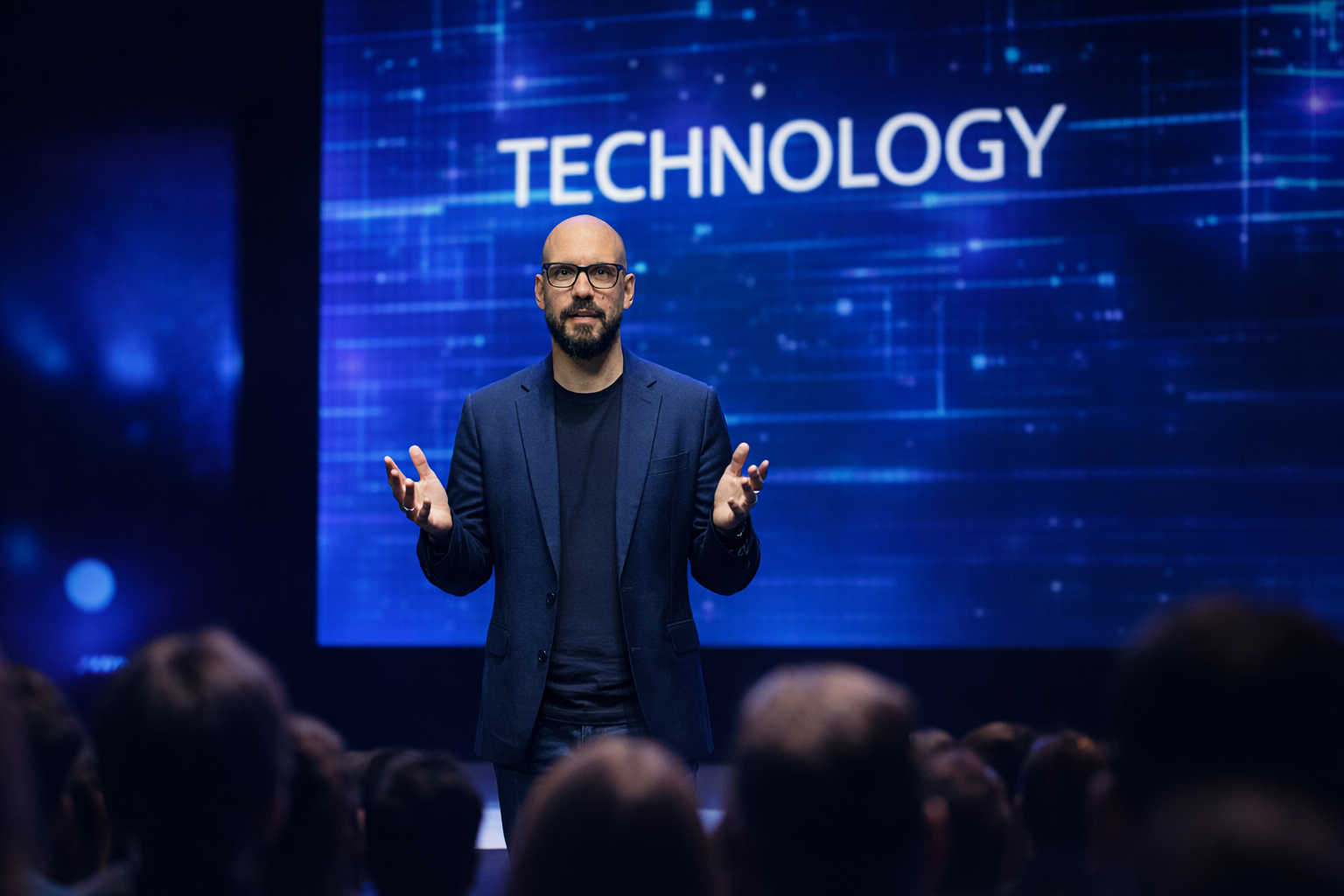 Nuno Valerio speaking on stage